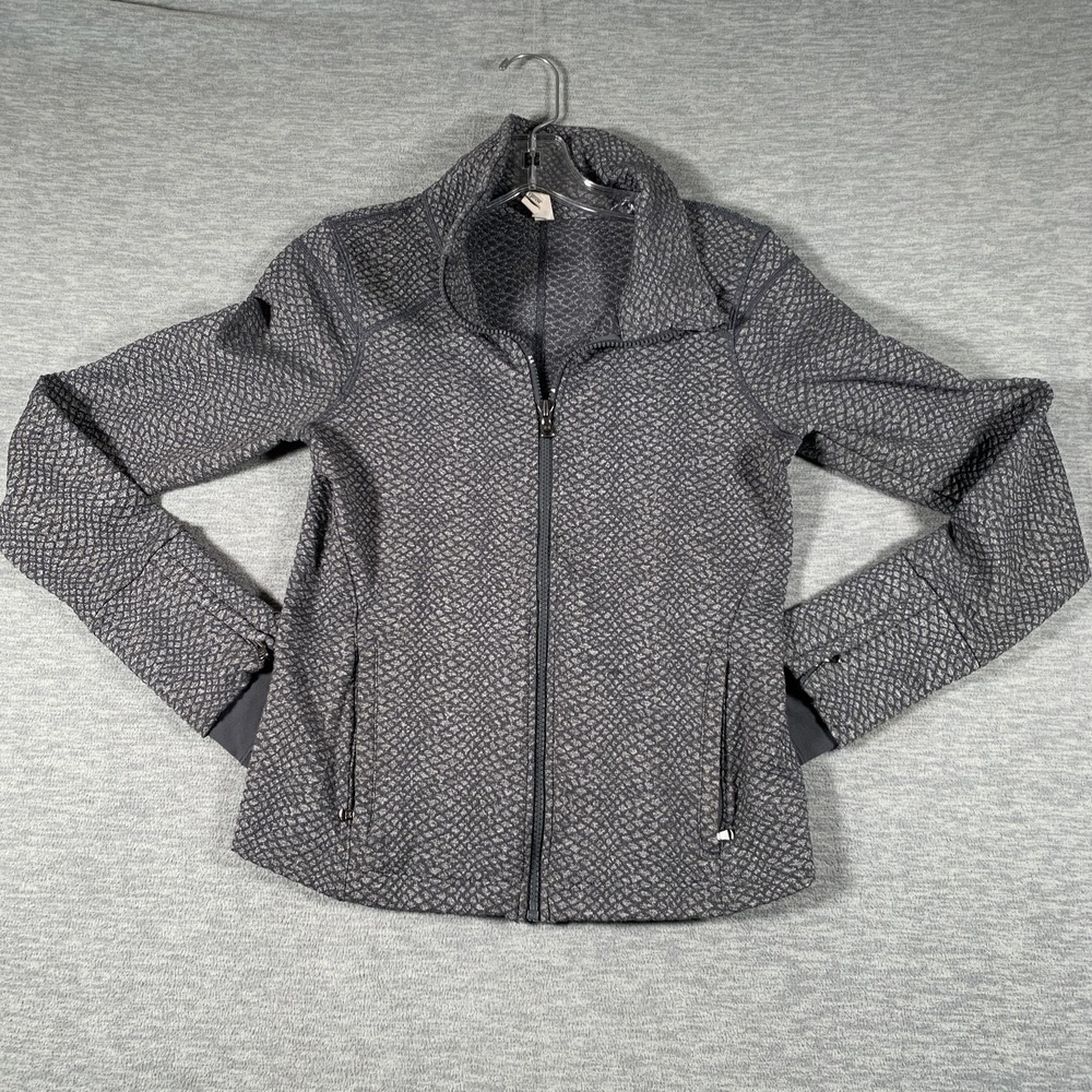 Under Armour Track Jacket Womens Small Gray Geometric AllSeason Gear Full Zip
